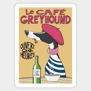 Le Café Greyhound Sticker